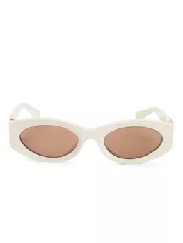 Солнцезащитные очки в овальной оправе с логотипом Miu Miu Eyewear, белый