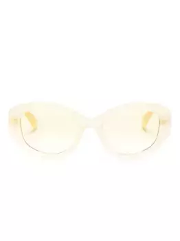 Солнцезащитные очки в овальной оправе с кристаллами Swarovski, желтый