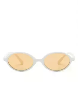 Солнцезащитные очки в овальной оправе с логотипом Miu Miu Eyewear, белый