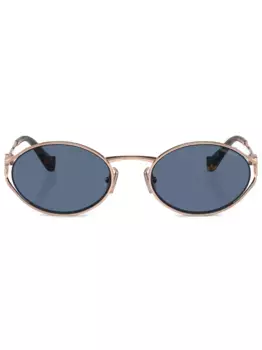 Солнцезащитные очки в овальной оправе с логотипом Miu Miu Eyewear, розовый