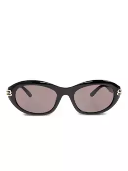Солнцезащитные очки в овальной оправе с логотипом Balenciaga Eyewear, черный