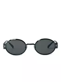 Солнцезащитные очки в овальной оправе с монограммой Gucci Eyewear, черный