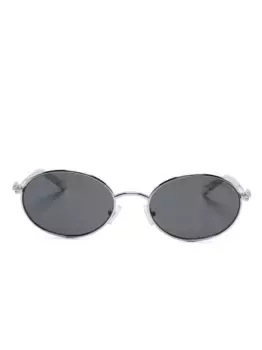 Солнцезащитные очки в овальной оправе Swarovski, серый