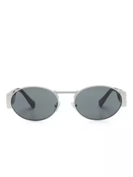 Солнцезащитные очки в овальной оправе Versace Eyewear, серебристый