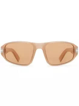 Солнцезащитные очки в овальной оправе Zegna, коричневый