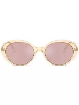 Солнцезащитные очки в прозрачной круглой оправе Oliver Peoples, желтый