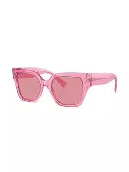 Солнцезащитные очки в прозрачной квадратной оправе Dolce & Gabbana Eyewear, розовый