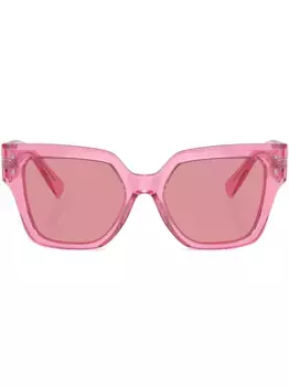 Солнцезащитные очки в прозрачной квадратной оправе Dolce & Gabbana Eyewear, розовый
