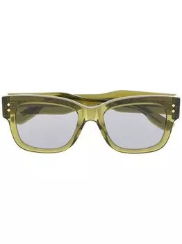 Солнцезащитные очки в прозрачной квадратной оправе Gucci Eyewear, зеленый