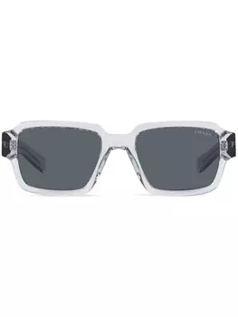 Солнцезащитные очки в прозрачной квадратной оправе Prada Eyewear, серый