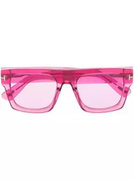 Солнцезащитные очки в прозрачной квадратной оправе TOM FORD Eyewear, розовый