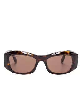 Солнцезащитные очки в прямоугольной оправе Balenciaga Eyewear, коричневый