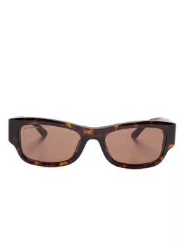 Солнцезащитные очки в прямоугольной оправе Balenciaga Eyewear, коричневый