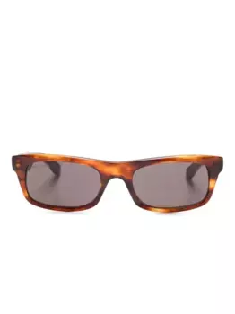 Солнцезащитные очки в прямоугольной оправе Balenciaga Eyewear, коричневый