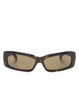 Солнцезащитные очки в прямоугольной оправе Balenciaga Eyewear, коричневый