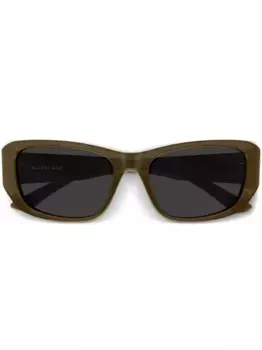 Солнцезащитные очки в прямоугольной оправе Balenciaga Eyewear, коричневый