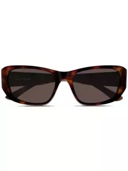 Солнцезащитные очки в прямоугольной оправе Balenciaga Eyewear, коричневый