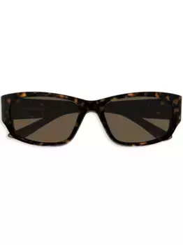 Солнцезащитные очки в прямоугольной оправе Balenciaga Eyewear, коричневый