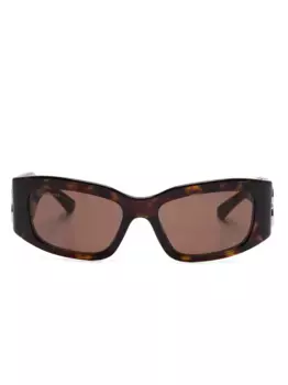 Солнцезащитные очки в прямоугольной оправе Balenciaga Eyewear, коричневый