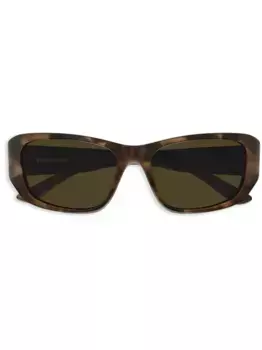 Солнцезащитные очки в прямоугольной оправе Balenciaga Eyewear, коричневый