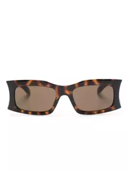 Солнцезащитные очки в прямоугольной оправе Balenciaga Eyewear, коричневый