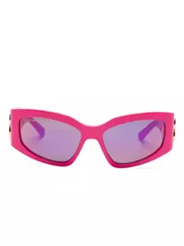 Солнцезащитные очки в прямоугольной оправе Balenciaga Eyewear, розовый