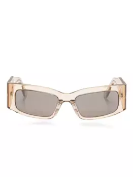 Солнцезащитные очки в прямоугольной оправе Balenciaga Eyewear, нейтральный