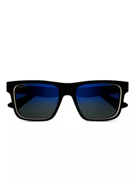 Солнцезащитные очки в прямоугольной оправе "Черные" Gucci Eyewear, черный
