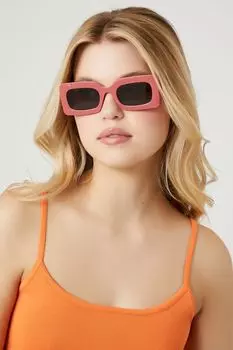 Солнцезащитные очки в прямоугольной оправе Forever 21, роза