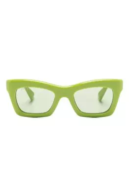 Солнцезащитные очки в прямоугольной оправе Gucci Eyewear, зеленый