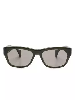 Солнцезащитные очки в прямоугольной оправе Gucci Eyewear, зеленый