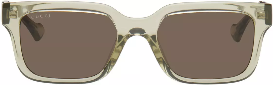 Солнцезащитные очки в прямоугольной оправе Gucci, Green
