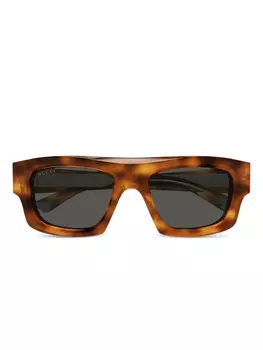 Солнцезащитные очки в прямоугольной оправе Gucci Eyewear, коричневый