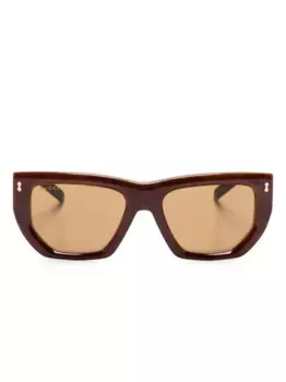 Солнцезащитные очки в прямоугольной оправе Gucci Eyewear, коричневый