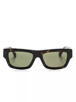 Солнцезащитные очки в прямоугольной оправе Gucci Eyewear, коричневый