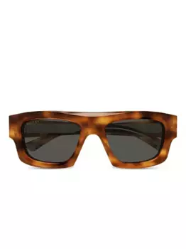Солнцезащитные очки в прямоугольной оправе Gucci Eyewear, коричневый