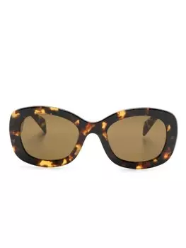 Солнцезащитные очки в прямоугольной оправе Prada Eyewear, коричневый