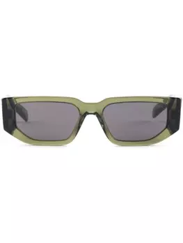 Солнцезащитные очки в прямоугольной оправе Prada Eyewear, зеленый