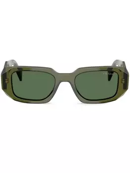 Солнцезащитные очки в прямоугольной оправе Prada Eyewear, зеленый