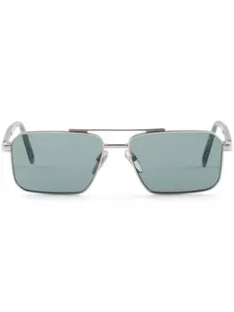 Солнцезащитные очки в прямоугольной оправе Prada Eyewear, серебряный