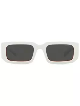 Солнцезащитные очки в прямоугольной оправе Prada Eyewear, белый