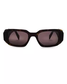 Солнцезащитные очки в прямоугольной оправе Prada, цвет Brown Tortoise