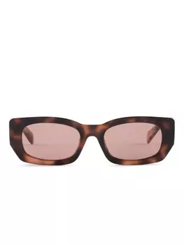 Солнцезащитные очки в прямоугольной оправе Prada Eyewear, коричневый