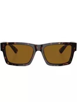 Солнцезащитные очки в прямоугольной оправе Prada Eyewear, зеленый