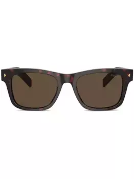 Солнцезащитные очки в прямоугольной оправе Prada Eyewear, коричневый