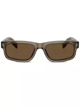 Солнцезащитные очки в прямоугольной оправе Prada Eyewear, коричневый
