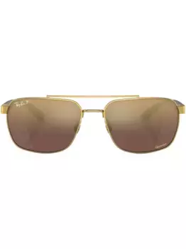 Солнцезащитные очки в прямоугольной оправе Ray-Ban, золотой