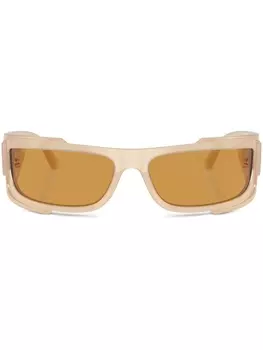 Солнцезащитные очки в прямоугольной оправе с логотипом Versace Eyewear, коричневый