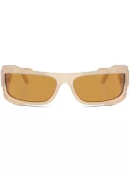 Солнцезащитные очки в прямоугольной оправе с логотипом Versace Eyewear, коричневый