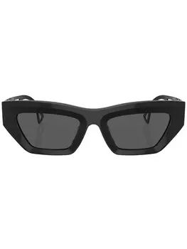 Солнцезащитные очки в прямоугольной оправе с логотипом Versace Eyewear, черный